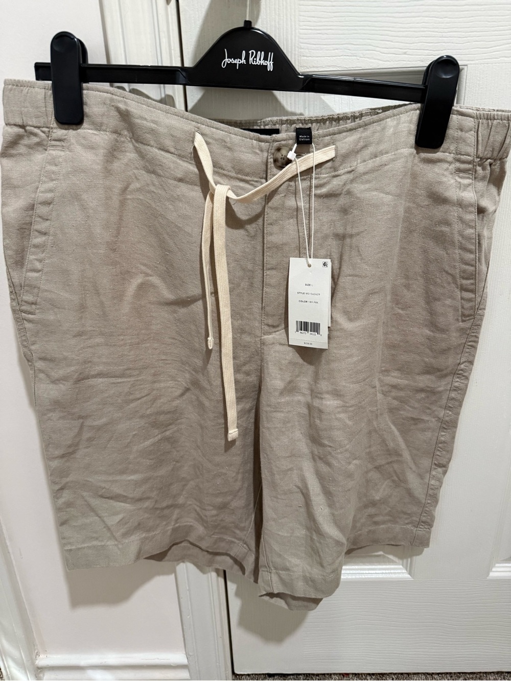 VINCE men’s linen/hemp drawstring shorts